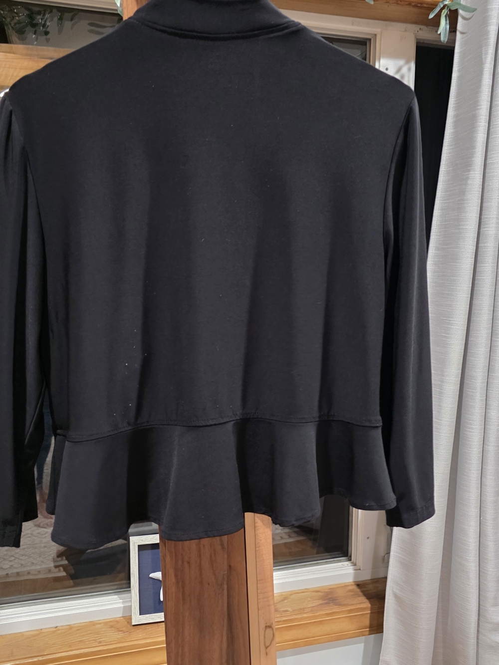 R&M Richards Black Ruffle Open-Front Blazer - Picture 4 of 4